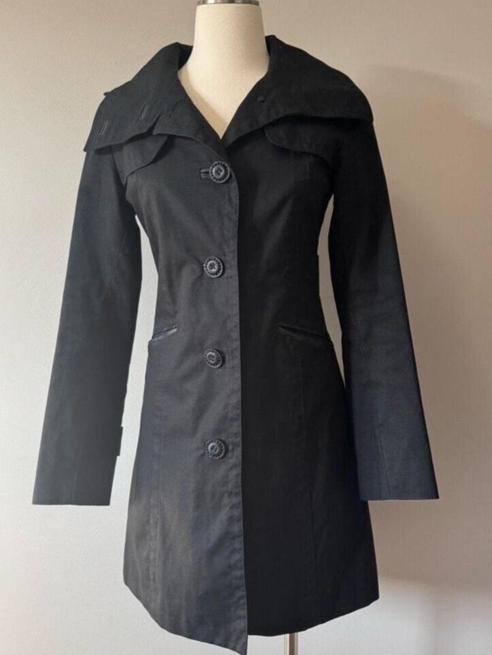 Mackage Black and White Plaid Jacket with Gold Detail XS
